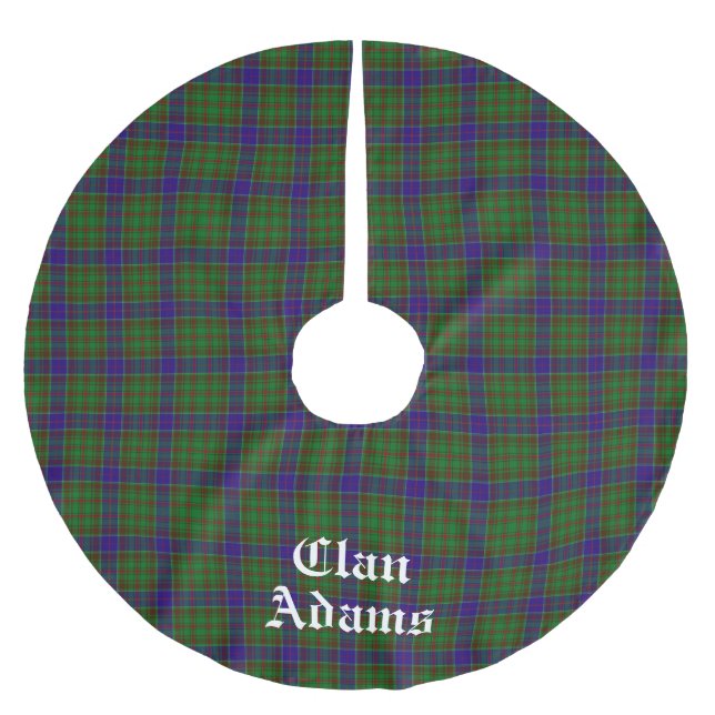 Saia Para Árvore De Natal De Poliéster Escocês Clan Adams Tartan Personalizado (Frente)