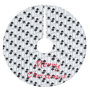 Saia Para Árvore De Natal De Poliéster Espadas Pretas Tic Tac Toe Thunder_Cove