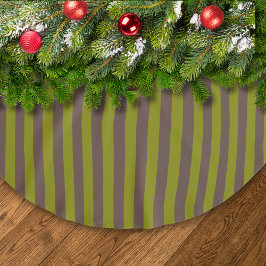 Saia Para Árvore De Natal De Poliéster Espelho liso em castanho de chocolate e verde-azei