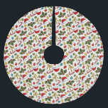 Saia Para Árvore De Natal De Poliéster Esquemas de Natal Festivos de Aquarela<br><div class="desc">Adicione uma pop de diversão debaixo da árvore com esta saia da árvore de Natal com esboços de aquarela feitos à mão.</div>