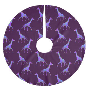 Saia Para Árvore De Natal De Poliéster Estilo de Hippie Roxo Girafa