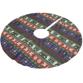 Saia Para Árvore De Natal De Poliéster Estilo Fantasia Sudorando Sudorso Padrão Brugado P