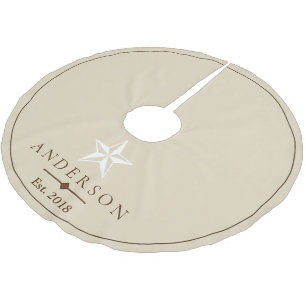 Saia Para Árvore De Natal De Poliéster Estrela branca elegante   Personalizado