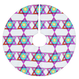 Saia Para Árvore De Natal De Poliéster Estrela de David judaica