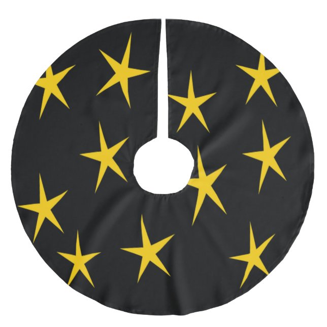 SAIA PARA ÁRVORE DE NATAL DE POLIÉSTER ESTRELAS AMARELAS (Frente)