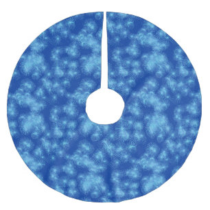 Saia Para Árvore De Natal De Poliéster Estrelas de cristal gelado - azul de cobalto