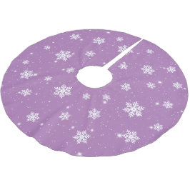 Saia Para Árvore De Natal De Poliéster Estrelas de Natal Roxas Flocos de Neve Padrão de I