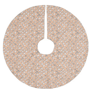 Saia Para Árvore De Natal De Poliéster Estrelas de prata no rosa do pêssego