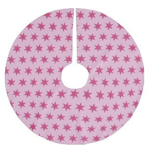 Saia Para Árvore De Natal De Poliéster Estrelas - Tendências de Padrões Cores Lilac Rosa