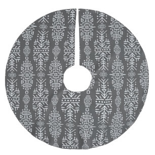 Saia Para Árvore De Natal De Poliéster Étnica Boho Chic: Design Tribal Sem Costura
