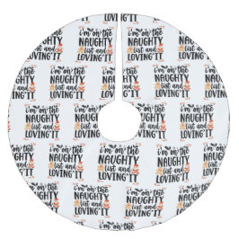 Saia Para Árvore De Natal De Poliéster "Eu estou na lista travessa e adorando" Design