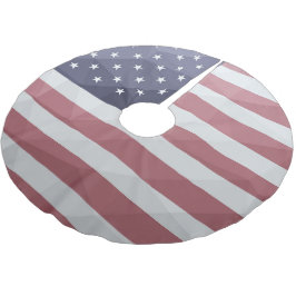 Saia Para Árvore De Natal De Poliéster EUA bandeira Red White Blue América Malha Geométri