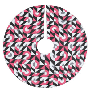 Saia Para Árvore De Natal De Poliéster Falha de Vintage: Padrão Geométrico de Abstrato