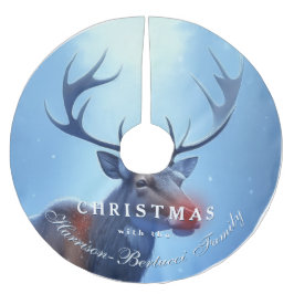 Saia Para Árvore De Natal De Poliéster Family Christmas Reindeer Winter Wonderland