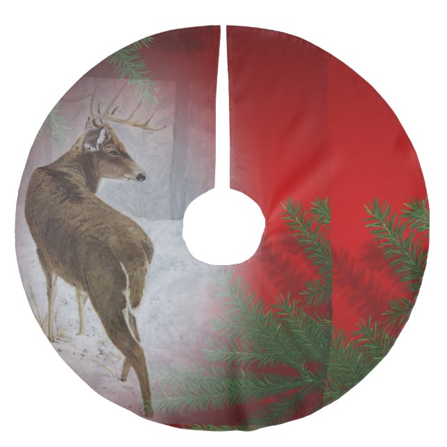 Saia Para Árvore De Natal De Poliéster Fanfarrão da cauda branca (Frente)