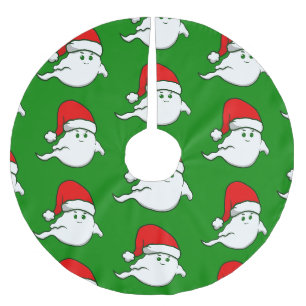 Saia Para Árvore De Natal De Poliéster Fantasma de Natal feio assustador verde assustador