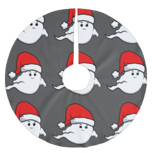 Saia Para Árvore De Natal De Poliéster fantasma feio de natal santa claus assustador