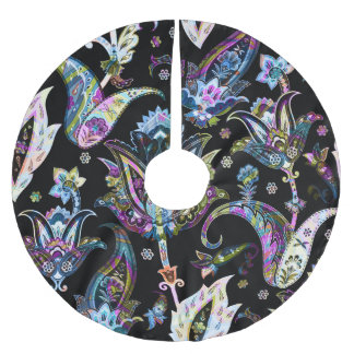 Saia Para Árvore De Natal De Poliéster Fantasy Floral Paisley: Ornament Sem Semente
