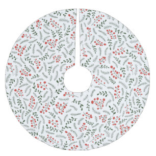 Saia Para Árvore De Natal De Poliéster Farmhouse country red white green foliage