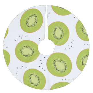 Saia Para Árvore De Natal De Poliéster Fatias de fruta de Kiwi, ilustração perfeita.