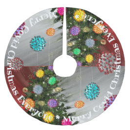 Saia Para Árvore De Natal De Poliéster Feliz Covid ornamentos de árvores de Natal