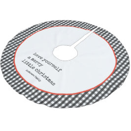 Saia Para Árvore De Natal De Poliéster Feliz de Xadrez de máquina de escrever minimalista