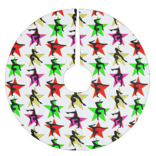 SAIA PARA ÁRVORE DE NATAL DE POLIÉSTER FELIZ DESIGN GYMNAST HOLIDAY