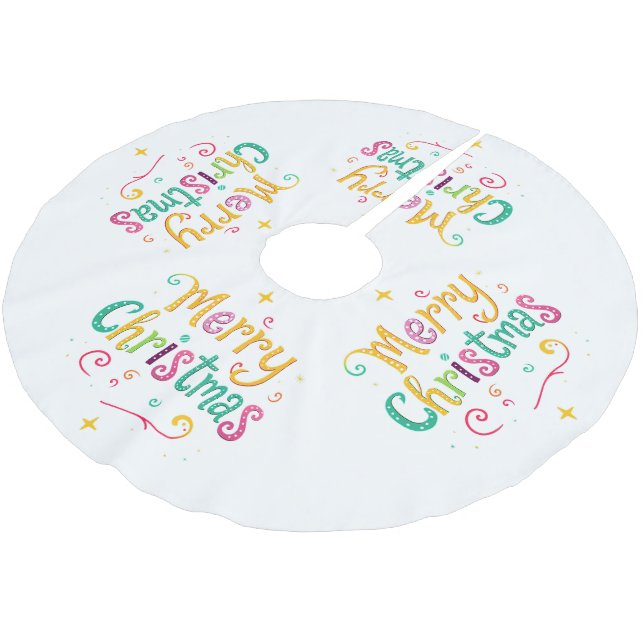 Saia Para Árvore De Natal De Poliéster Feliz e legal Natal (Inclinado)