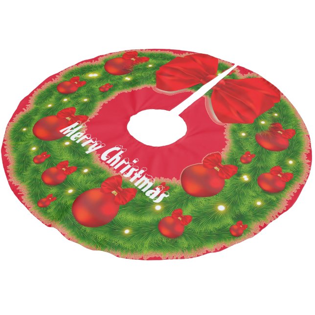 Saia Para Árvore De Natal De Poliéster Feliz Natal (Inclinado)