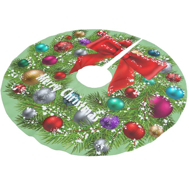 Saia Para Árvore De Natal De Poliéster Feliz Natal (Inclinado)