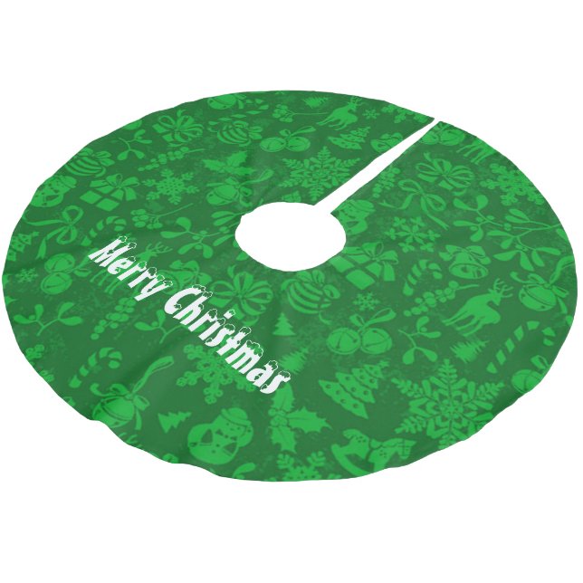 Saia Para Árvore De Natal De Poliéster Feliz Natal (Inclinado)
