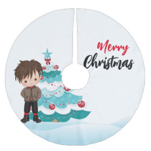 Saia Para Árvore De Natal De Poliéster Feliz Natal