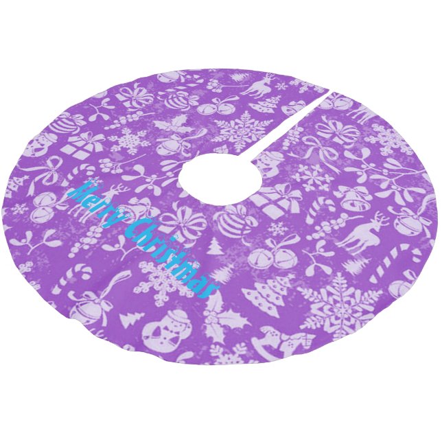 Saia Para Árvore De Natal De Poliéster Feliz Natal (Inclinado)