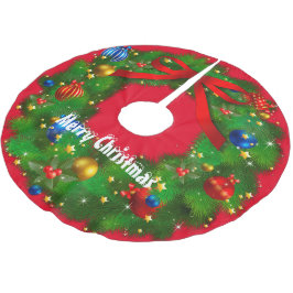 Saia Para Árvore De Natal De Poliéster Feliz Natal