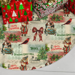 Saia Para Árvore De Natal De Poliéster Feliz Natal e Saudações Seasons