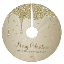 Feliz Natal Estrelas Derretendo Dourado Glittery G