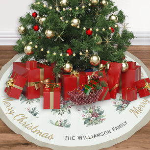 Saia Para Árvore De Natal De Poliéster Feliz Natal Winter Greenery Personalidade Botânica