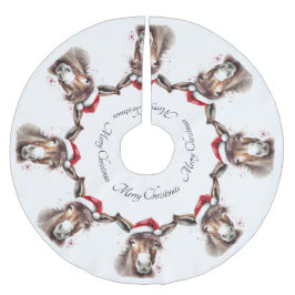 Saia Para Árvore De Natal De Poliéster Feliz Pequeno Cachorro de Natal, personalizado