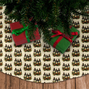 Saia Para Árvore De Natal De Poliéster Felizes Feriados Lanternas de inverno