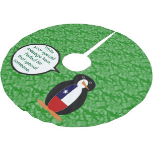 Saia Para Árvore De Natal De Poliéster Feriado da Bandeira Chilena Ms. Penguin Falando