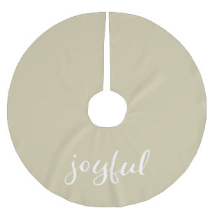 Saia Para Árvore De Natal De Poliéster Feriado de Natal Joyful Pastel Beige Script
