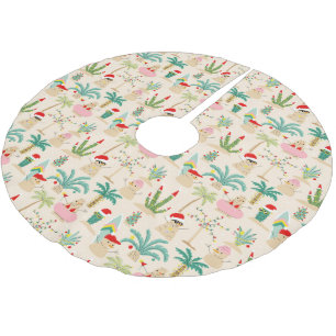 Saia Para Árvore De Natal De Poliéster Feriado Tropical Vibes Padrão de Natal