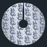 Saia Para Árvore De Natal De Poliéster Feriados de inverno elegantes do Natal Snowman<br><div class="desc">Feriados de inverno elegantes de Natal de Snowman escovaram saia de árvore de poliéster. Único,  bonito,  na moda design. Fácil de ser personalizado. O estilo,  o tamanho e as cores da fonte podem ser alterados. Itens correspondentes disponíveis.</div>