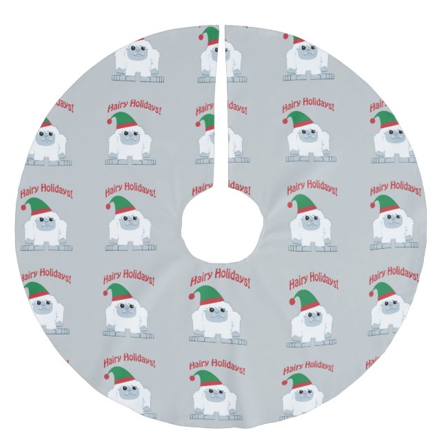 Saia Para Árvore De Natal De Poliéster Feriados de Leite! Natal Yeti (Frente)