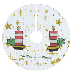 Saia Para Árvore De Natal De Poliéster Feriados de Natal Dourados Semelhantes