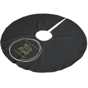 Saia Para Árvore De Natal De Poliéster Festa de Natal Dourada