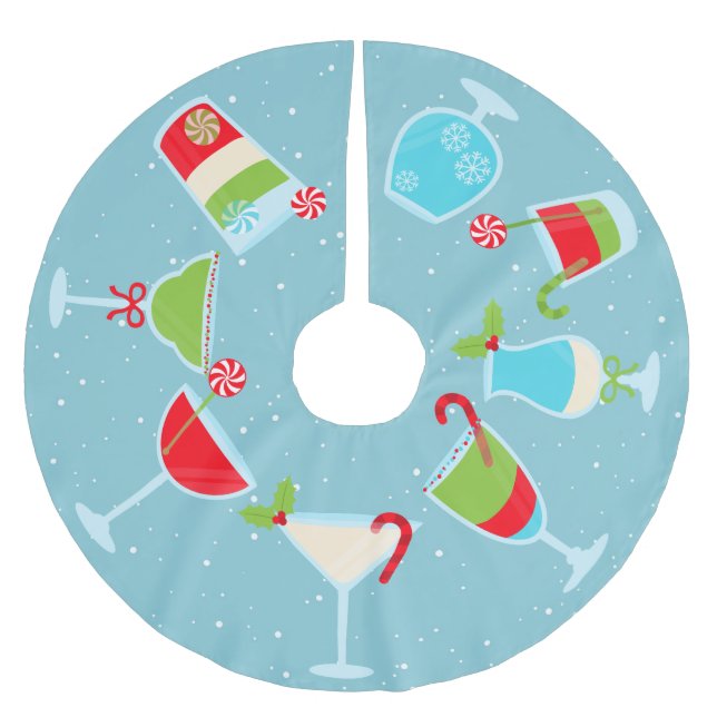 Saia Para Árvore De Natal De Poliéster Festivo Cocktail Bebe Férias de Natal (Frente)