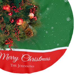 Saia Para Árvore De Natal De Poliéster Festivo Feliz Sobrenome de Natal Floco