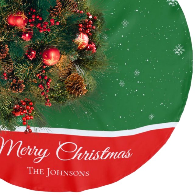 Saia Para Árvore De Natal De Poliéster Festivo Feliz Sobrenome de Natal Floco (Criador carregado)