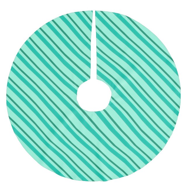 Saia Para Árvore De Natal De Poliéster Fitas velvet, turquesa e aqua (Frente)